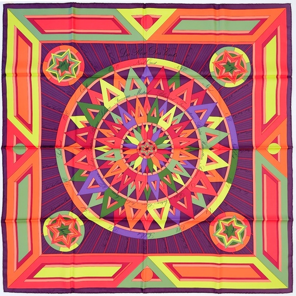 NWT Hermès scarf Carre 90 “La Rose des Vents” in Multi Color - Picture 1 of 10